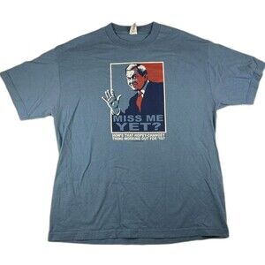VTG George H W Bush 41st POTUS Miss Me Yet? T-Shirt Mens Size XL Political